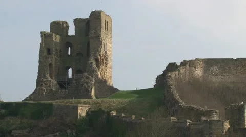 Scarborough Castle Keep Stock Footage 11152718
