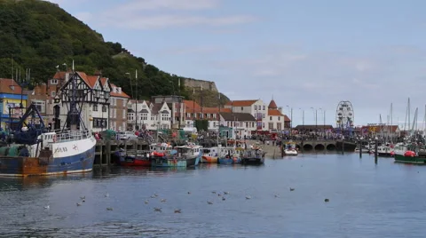 Scarborough harbor Stock Footage 41462866