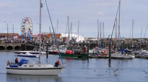 Scarborough harbour Stock Footage 41230246