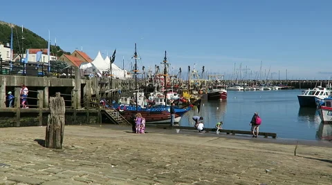 Scarborough harbour Stock Footage 52790683