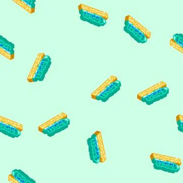 Scarcity water saving isometric icon seamless pattern Stock Illustration