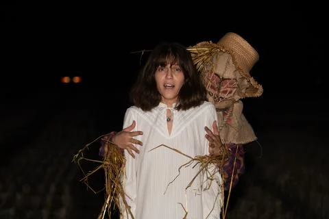 Scarecrow atacking Stock Photos