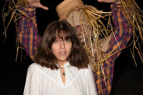 Scarecrow atacking Stock Photos