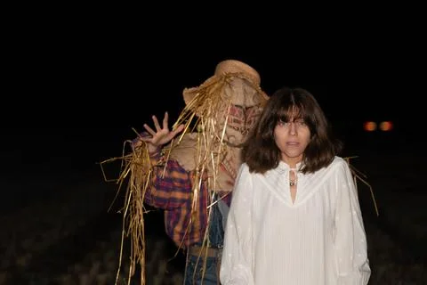 Scarecrow atacking Stock Photos