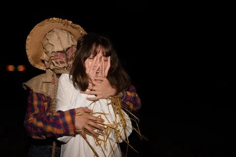 Scarecrow atacking Foto stock