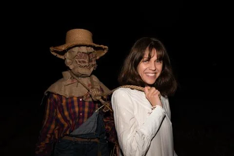 Scarecrow atacking Stock Photos