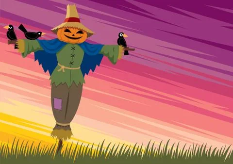Scarecrow Background 2 Stock Illustration