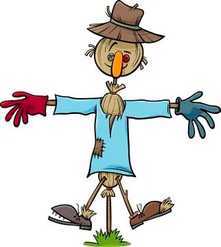 Scarecrow character cartoon Stock Illustration
