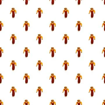 Scarecrow character repeating pattern protecting agricultural fields 스톡 일러스트