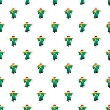 Scarecrow characters forming a repeating visual design Stock Illustration