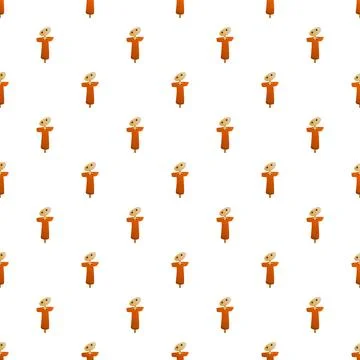 Scarecrow farm pattern repeating creative design Stock Illustration