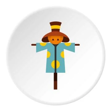 Scarecrow icon circle 스톡 일러스트