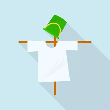 Scarecrow icon, flat style Stock Illustration
