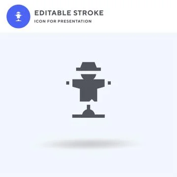 Scarecrow icon vector, filled flat sign, solid pictogram isolated on white, logo 스톡 일러스트