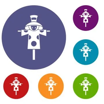 Scarecrow icons set Stock Illustration