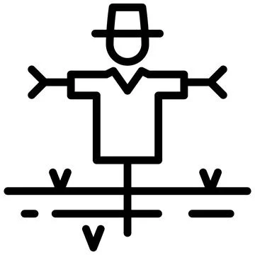 Scarecrow Line Icon Vector with Editable Stroke Illustrazione stock