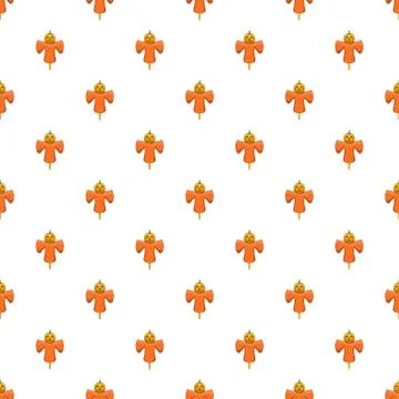 Scarecrow pattern, cartoon style Stock Illustration