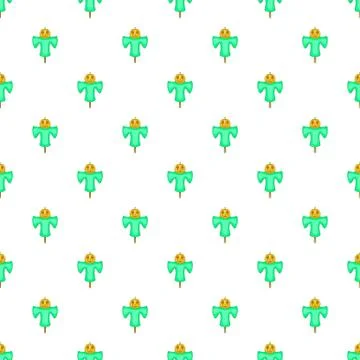 Scarecrow pattern, cartoon style Stock Illustration