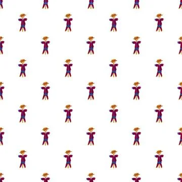 Scarecrow pattern creating farm agriculture background texture Stock Illustration