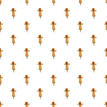 Scarecrow pattern with pumpkin head for halloween celebration Stock Illustration