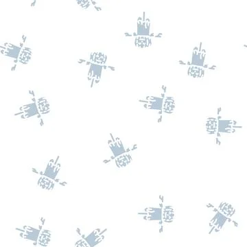 Scarecrow pumpkin glyph vector seamless pattern Stock Illustration