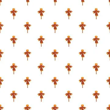 Scarecrow pumpkin head seamless pattern for halloween designs Stock Illustration