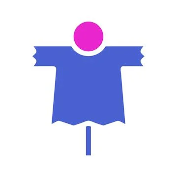 Scarecrow Simple Icon Design for Fall Season Stock Illustration