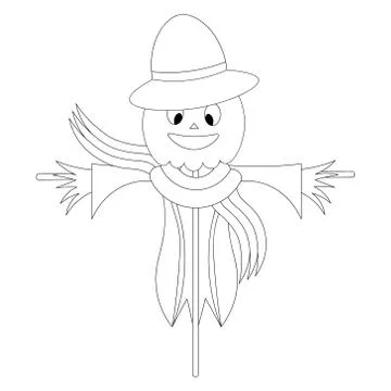 Scarecrow. Sketch. Vector illustration. Nice grimace. 스톡 일러스트