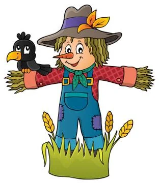 Scarecrow theme image - eps10 vector illustration. Stock Illustration