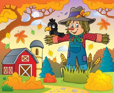 Scarecrow theme image - eps10 vector illustration. Stock Illustration