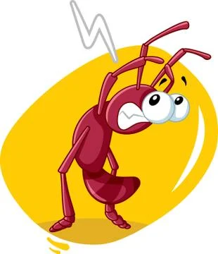 Scared Ant Insect Vector Cartoon Illustration