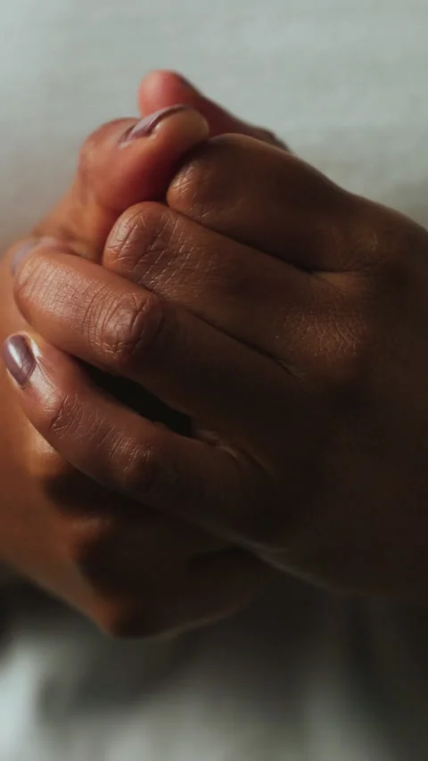 Scared, anxiety and hands of person with stress, panic and overwhelmed reaction Stock Footage 333673720