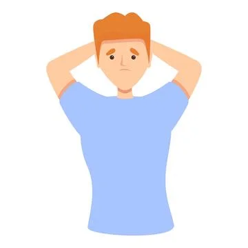 Scared boy icon cartoon . Complex strategy 스톡 일러스트