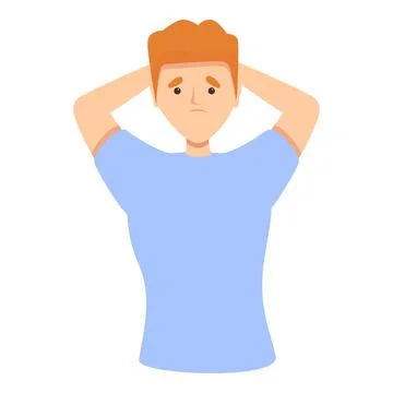 Scared boy icon cartoon vector. Complex strategy Stock Illustration