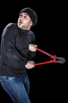 Scared burglar Stock Photos