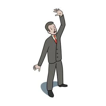 Scared businessman Stock Illustration