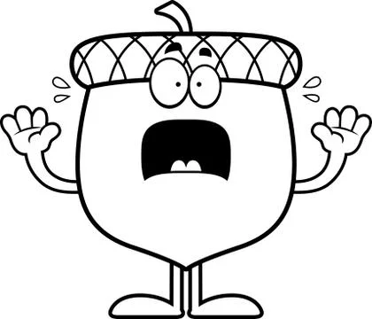 Scared Cartoon Acorn Stock Illustration