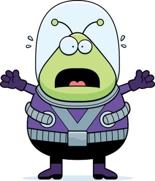 Scared Cartoon Alien Stock Illustration
