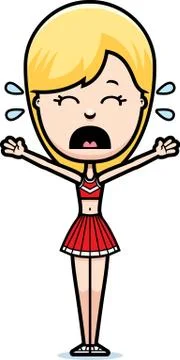 Scared Cartoon Cheerleader Stock Illustration