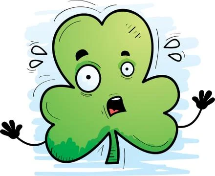 Scared Cartoon Clover Stock Illustration