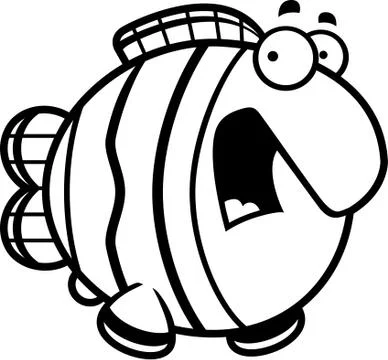 Scared Cartoon Clownfish Stock Illustration