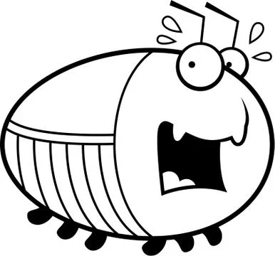 Scared Cartoon Cockroach Stock Illustration