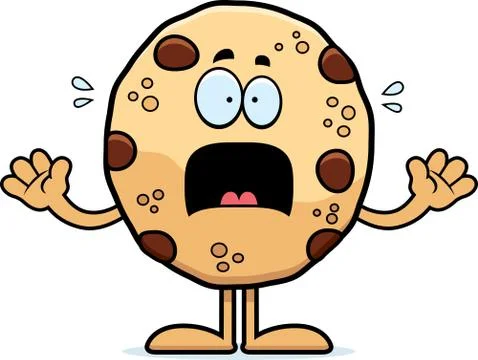 Scared Cartoon Cookie Stock Illustration