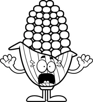 Scared Cartoon Corn Stock Illustration