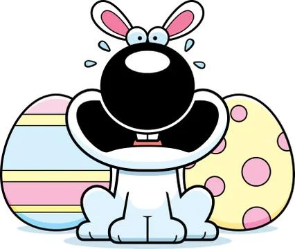 Scared Cartoon Easter Bunny Stock Illustration