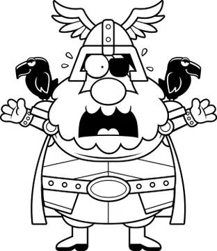 Scared Cartoon Odin Stock Illustration
