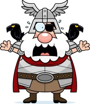 Scared Cartoon Odin Stock Illustration