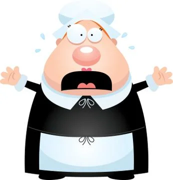 Scared Cartoon Pilgrim Stock Illustration