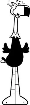 Scared Cartoon Terror Bird Stock Illustration