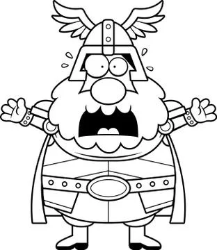 Scared Cartoon Thor Stock Illustration